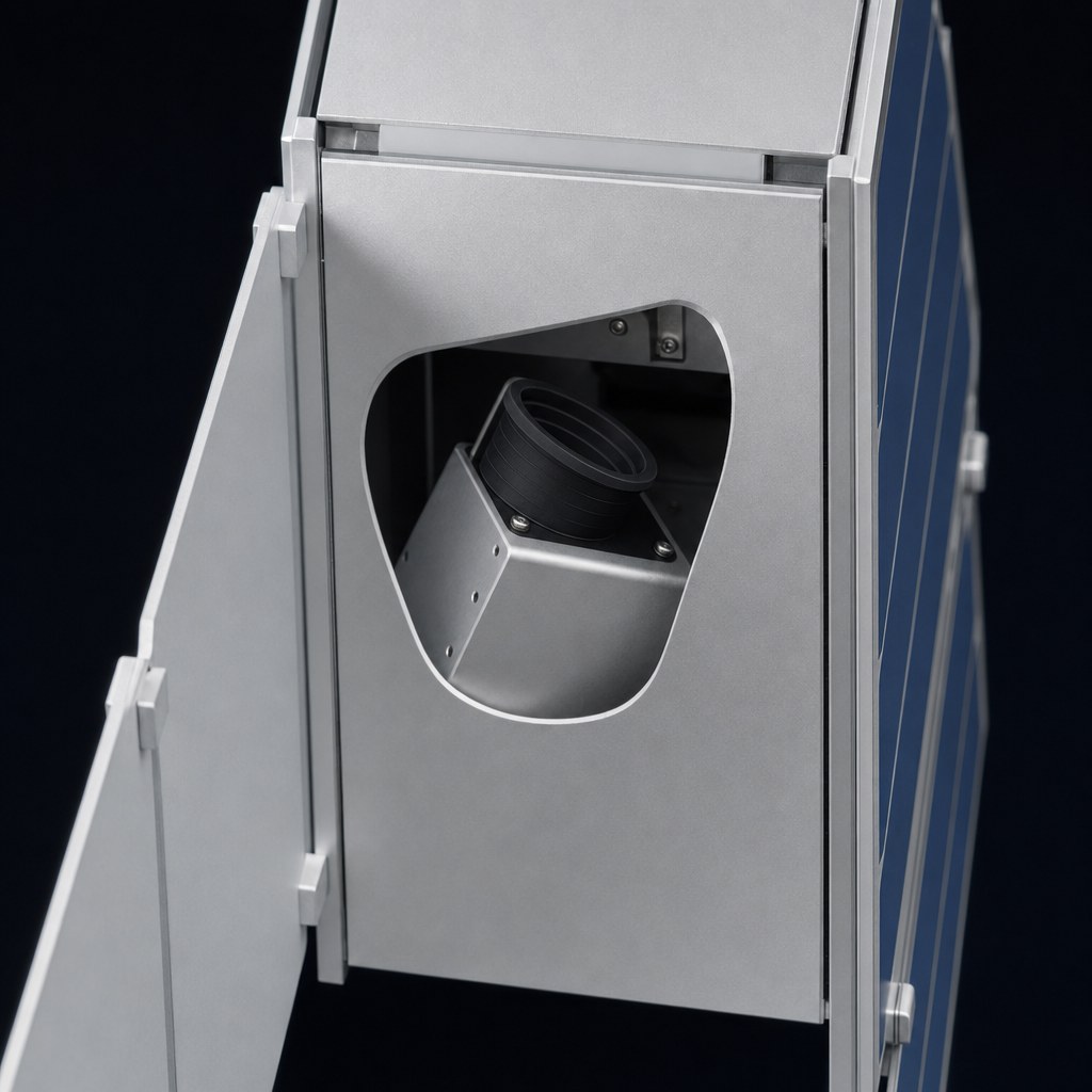 Illustration of the star camera seen through the 3U's side window